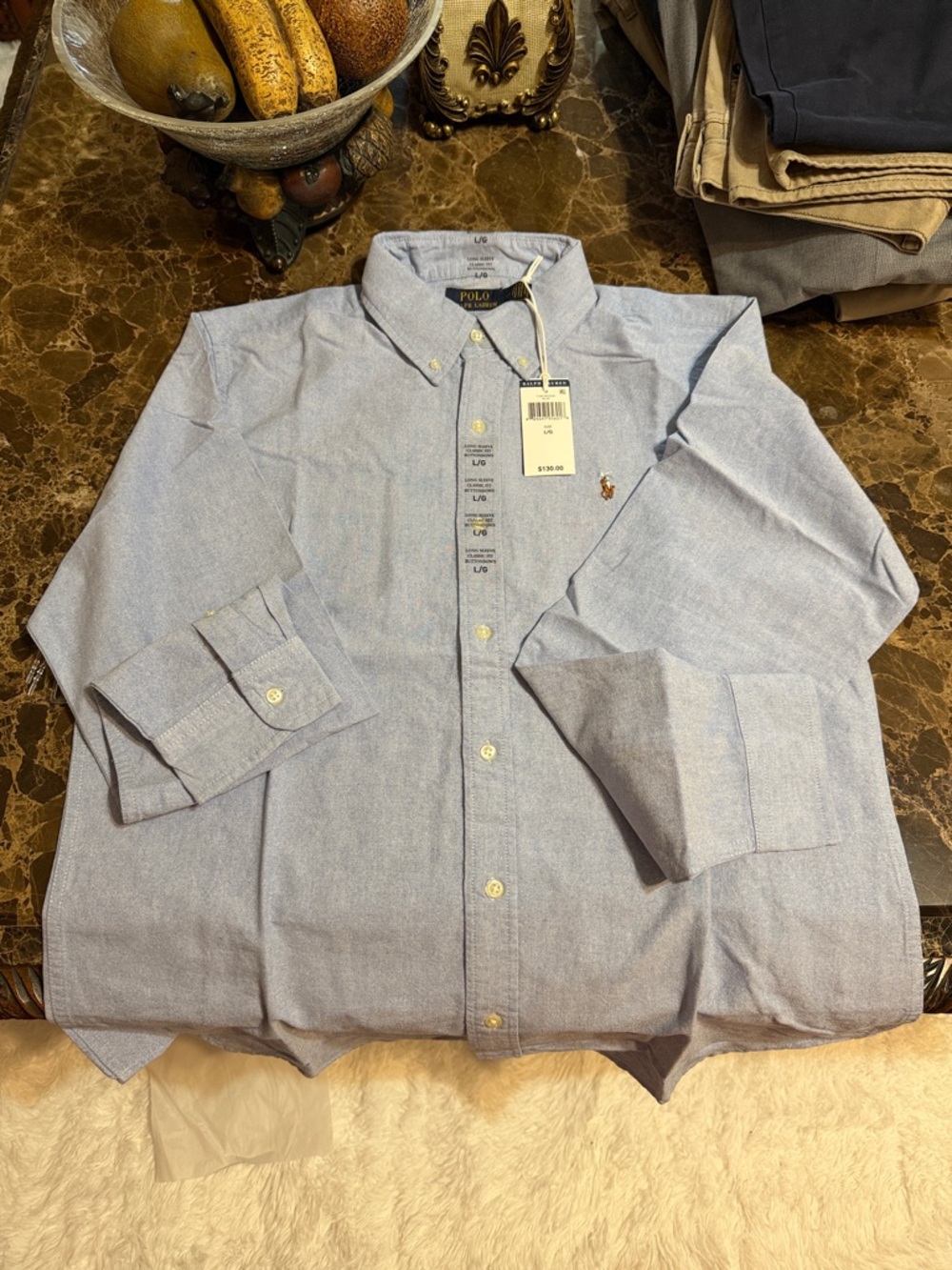 Polo by Ralph Lauren Men's Sky Blue Button-Down Oxford Shirt